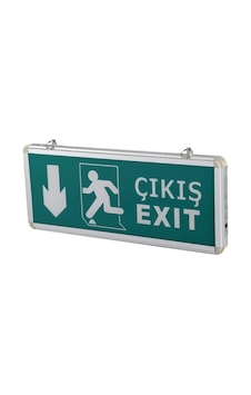 9167 Ledli Aşağı Ok Exit Çıkış Armatürü 3 Saat Akülü