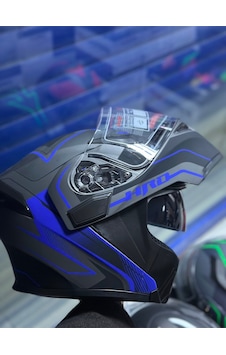 Çene Açılır Kask / Güneş Gözlüklü Motosiklet Kaskı Mavi Çene Açılır Kask / Güneş Gözlüklü Motosiklet Kaskı Mavi