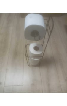 Yedekli Wc Kağıtlık Tuvalet Kağıtlığı Ayaklı Gold Siyah