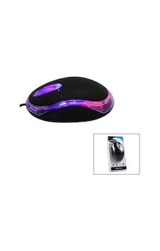 Everest Km-6809 Kablolu Usb - Işıklı Siyah Optik Mouse 1200 Dpı Vakumlu Ambalaj 110cm Kablo 4741 00PH133