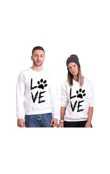 Tshirthane Love Pati Sevgili Kombinleri Unisex Sweatshirt Kırık Beyaz Tshirthane Love Pati Sevgili Kombinleri Unisex Sweatshirt Kırık Beyaz