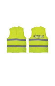 AskerVadisi Güvenlik Yazılı Sarı Renkektörlü İkaz Yeleği x 3 Adet AskerVadisi Güvenlik Yazılı Sarı Renkektörlü İkaz Yeleği x 3 Adet