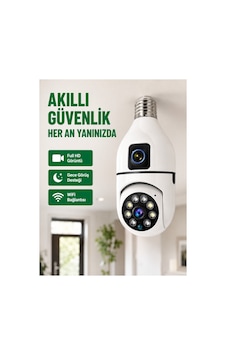 Kullanışlı Wifi Ampul Güvenlik Kamerası 1080p Full Hd Gece Görüşlü Ve Hareket Algılamalı