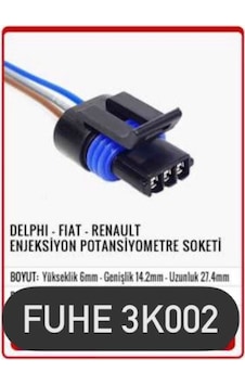 Fhe 3k002 Delphı / 12162182- Fıat Renault Uyumlu Enjeksiyon Potansiyemetre Soketi Fhe 3k002 Delphı / 12162182- Fıat Renault Uyumlu Enjeksiyon Potansiyemetre Soketi