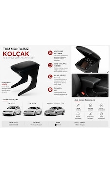 Trm Montajsız Araç Kolçağı 18 Cm Saklama Hazneli Trm Montajsız Araç Kolçağı 18 Cm Saklama Hazneli