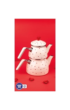 Cupid Kalp Desenli Emaye Çaydanlık Takımı Özel Zamak Tepeli Diğer Cupid Kalp Desenli Emaye Çaydanlık Takımı Özel Zamak Tepeli Diğer