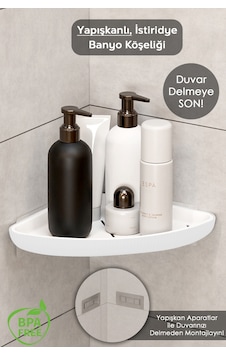Yapışkanlı Banyo Düzenleyici Duş Rafı - Şampuanlık Sabunluk Banyo Köşeliği Köşe Rafı Beyaz Beyaz Yapışkanlı Banyo Düzenleyici Duş Rafı - Şampuanlık Sabunluk Banyo Köşeliği Köşe Rafı Beyaz Beyaz