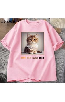 Flood Of Style Bebek Lazanya Kedi T-shirt Eurot-shirt Festival Festival T Shirt Komik Erkek Kadın Tshir Pembe Flood Of Style Bebek Lazanya Kedi T-shirt Eurot-shirt Festival Festival T Shirt Komik Erkek Kadın Tshir Pembe