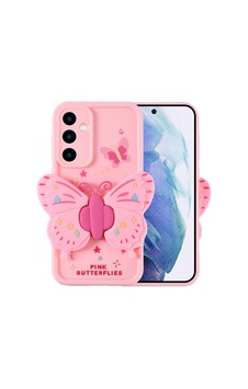 Zore Galaxy A55 Kılıf Kamera Korumalı Figür Tasarımlı Ogaa Kapya Kapak - Pembe Açık