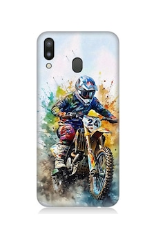 Samsung Galaxy M20 Uyumlu Motorsikletçi Desenli Silikon Kılıf Samsung Galaxy M20 Uyumlu Motorsikletçi Desenli Silikon Kılıf