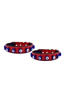 DESİNGSHOP Hakiki Deri Nazar Boncuklu Köpek Tasması Kırımızı 56cm DESİNGSHOP Hakiki Deri Nazar Boncuklu Köpek Tasması Kırımızı 56cm