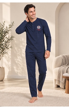 Wordex Falkom 5805 İnterlok Kışlık Kalın Kumaşlı Erkek Ev Pijama Takımı Lacivert Wordex Falkom 5805 İnterlok Kışlık Kalın Kumaşlı Erkek Ev Pijama Takımı Lacivert