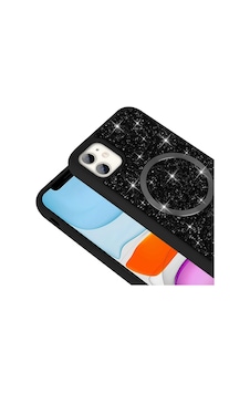 Apple Uyumlu iPhone 11 Kılıf Pırlanta Tasarımlı M-safe Şarj Özellikli Mozaik Silikon Kılıf Siyah Apple Uyumlu iPhone 11 Kılıf Pırlanta Tasarımlı M-safe Şarj Özellikli Mozaik Silikon Kılıf Siyah