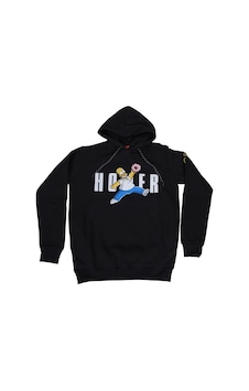 Simpsons Homer With Donut Kapüşonlu Sweatshirt Hoodie Siyah Çok Renkli Simpsons Homer With Donut Kapüşonlu Sweatshirt Hoodie Siyah Çok Renkli