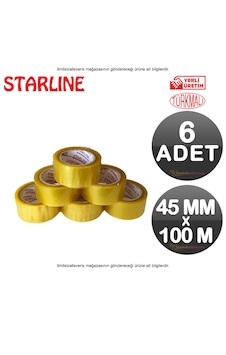 45 Mm X 100 M Akrilik Şeffaf Koli Bandı 6 Adet Türk Malı