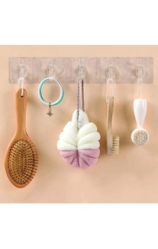 Plastik 2 Adet Kendinden Yapışkanlı Güçlü Şeffaf 5li Askılık Kapı Arkası Mutfak Duvar Banyo Açık Bej Plastik 2 Adet Kendinden Yapışkanlı Güçlü Şeffaf 5li Askılık Kapı Arkası Mutfak Duvar Banyo Açık Bej