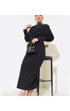 Lovie Moda Madın İncili Özel Gün Elbisesi Siyah Lovie Moda Madın İncili Özel Gün Elbisesi Siyah
