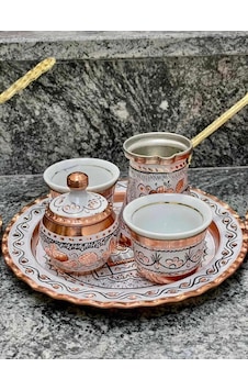 2li Bakır Fincan Takımı,cezve,lokumluk,tepsi