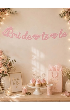 Kaligrafi Banner "bride To Be" - Pembe Tüm Yaşlar