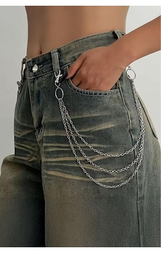 Corvus Kolye&bileklik Silver Unisex Üçlü Pantolon Zinciri