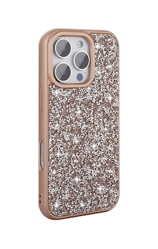 Apple Uyumlu iPad iPhone 16 Pro Max Kılıf Parlak Taşlı Tasarım Zore Pırlanta Kapak Gold Apple Uyumlu iPad iPhone 16 Pro Max Kılıf Parlak Taşlı Tasarım Zore Pırlanta Kapak Gold