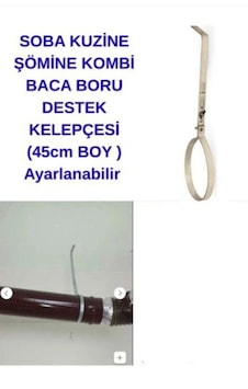 Soba Kuzine Şömine Kombi Baca Boru Destek Kelepçesi 45cm Boy