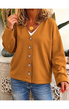 Butik İstanbul Kadın Düğme Detaylı V Yaka Oversize Camel Ceket / Hırka Butik İstanbul Kadın Düğme Detaylı V Yaka Oversize Camel Ceket / Hırka