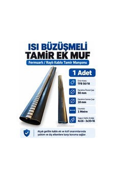 Tamflex 50mm/18mm 1mt Fermuarlı Yer Altı Kablo İçin Isı Büzüşmeli Tamir Ek Muf Borusu 4x16 - 3x35+16
