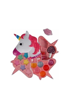 2602 Unicorn Şekilli 3 Katlı Makyaj Güzellik Seti - 1 Adet