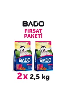 Bado Yetişkin Köpek Maması Etli Biftekli 2,5 Kg 2'li Bado Yetişkin Köpek Maması Etli Biftekli 2,5 Kg 2'li