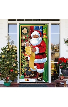 Irenare Kapı Kapak Dekorasyon Siyah Noel Baba Ön Kapı Kapağı Noel Santa Arka Plan Asılı Afiş Noel Dekorasyon Ev İçin Irenare Kapı Kapak Dekorasyon Siyah Noel Baba Ön Kapı Kapağı Noel Santa Arka Plan Asılı Afiş Noel Dekorasyon Ev İçin