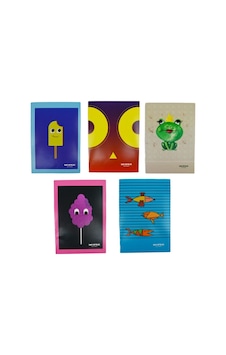 Mopak A5 40 Yaprak Karton Kapak Dikişli Çizgili Defter Çok Renkli