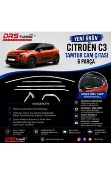 Citroen C3 2016 - 2024 Krom Cam Çıtası 6 Parça