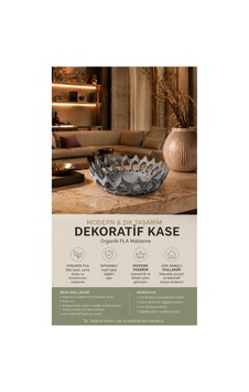 Modern Dekoratif Meyve & Sunum Kasesi / Salon, Mutfak Ve Sehpa Dekoru Gri Modern Dekoratif Meyve & Sunum Kasesi / Salon, Mutfak Ve Sehpa Dekoru Gri