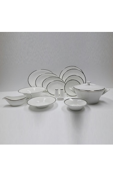 Evaliza Coupe Paisley Platin Yemek Takımı 60 Parça