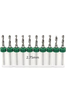 Mikro Karbür PCB Matkap Ucu Metal CNC Sondaj 10lu Set 2.75mm Mikro Karbür PCB Matkap Ucu Metal CNC Sondaj 10lu Set 2.75mm