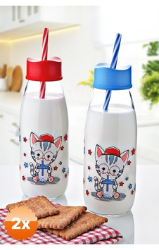 2 Adet Hayvan Figürlü Pipetli Su Ve Süt Şişesi Cam 500 Ml 2 Adet Hayvan Figürlü Pipetli Su Ve Süt Şişesi Cam 500 Ml