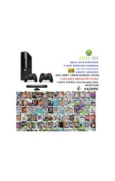 Microsoft Xbox 360 E Slim 500 GB Konsol + 2 Kablosuz Gamepad + Kinect Sensör + HDMI Kablo