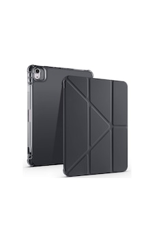Aksesuarcim Apple iPad Uyumlu Air 11 2025 M3 İle Uyumlu Kılıf Silikon Yumuşak Kalem Bölmeli Esnek 4 Farklı Stand Olabilen Tablet Kılıfı Siyah Sku: Zeusb0fhj73rlp Arka Kapak