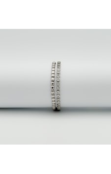 White Gold Plated Çift Görünüm Su Yolu Bileklik Silver White Gold Plated Çift Görünüm Su Yolu Bileklik Silver