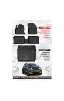 Citroen C3 Aircross Elektrikli 2025 Sonrası Uyumlu 4.5d Premium Havuzlu Paspas Ve Liner Alt Bagaj