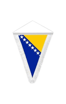 Bosna İ Hercegovina -bosna Hersek Bayrağı - Sancak - Çift Yönlü Püsküllü Saten Üçgen Flama Bayrak 1