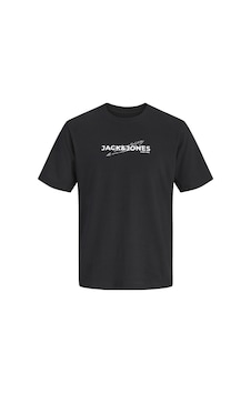 Jack & Jones Erkek Gögüs Baskili Regular Fit Tisört - Eterna - 12298583 Siyah