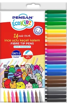 Eco Kidz 24 Renk Ince Uçlu Keçeli Kalem / 5000 Eco Kidz 24 Renk Ince Uçlu Keçeli Kalem / 5000