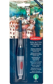 Derwent Push Button Waterbrush Sulu Boya Fırçası Fine 2 MM