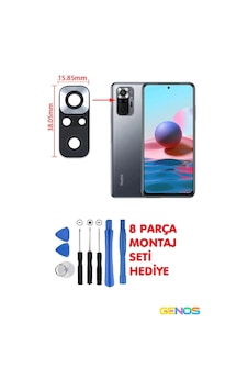 Xiaomi Redmi Note 10 Pro Arka Kamera Camı Kamera Camı Lensi + Montaj Set