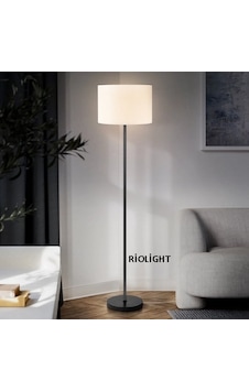 Riolight Rustik,vintage,retro3 Siyah Metal Gövde Krem Kumaş Başlı