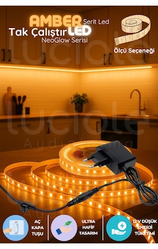 2 Metre Neoglow Serisi Led Işık Şeridi Amber Tonlu 60 Çipli 12v Tak Çalıştır Aydınlatma Bandı 2 Metre Neoglow Serisi Led Işık Şeridi Amber Tonlu 60 Çipli 12v Tak Çalıştır Aydınlatma Bandı