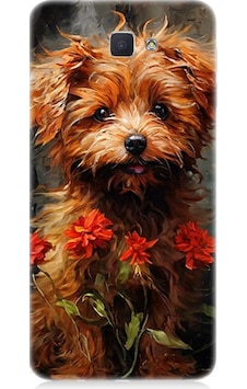 Samsung Galaxy J5 Prime Uyumlu Çiçekli Köpek Desenli Silikon Kılıf Samsung Galaxy J5 Prime Uyumlu Çiçekli Köpek Desenli Silikon Kılıf