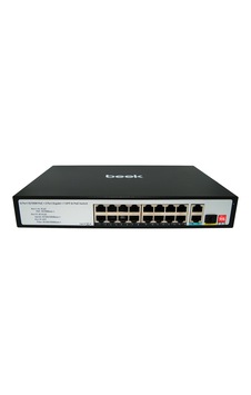 Beek BN-FS-1163P2G1S 16 Port 10/100Mbps PoE+ 2 Port Lan 1 Port SFP 200W Poe Switch